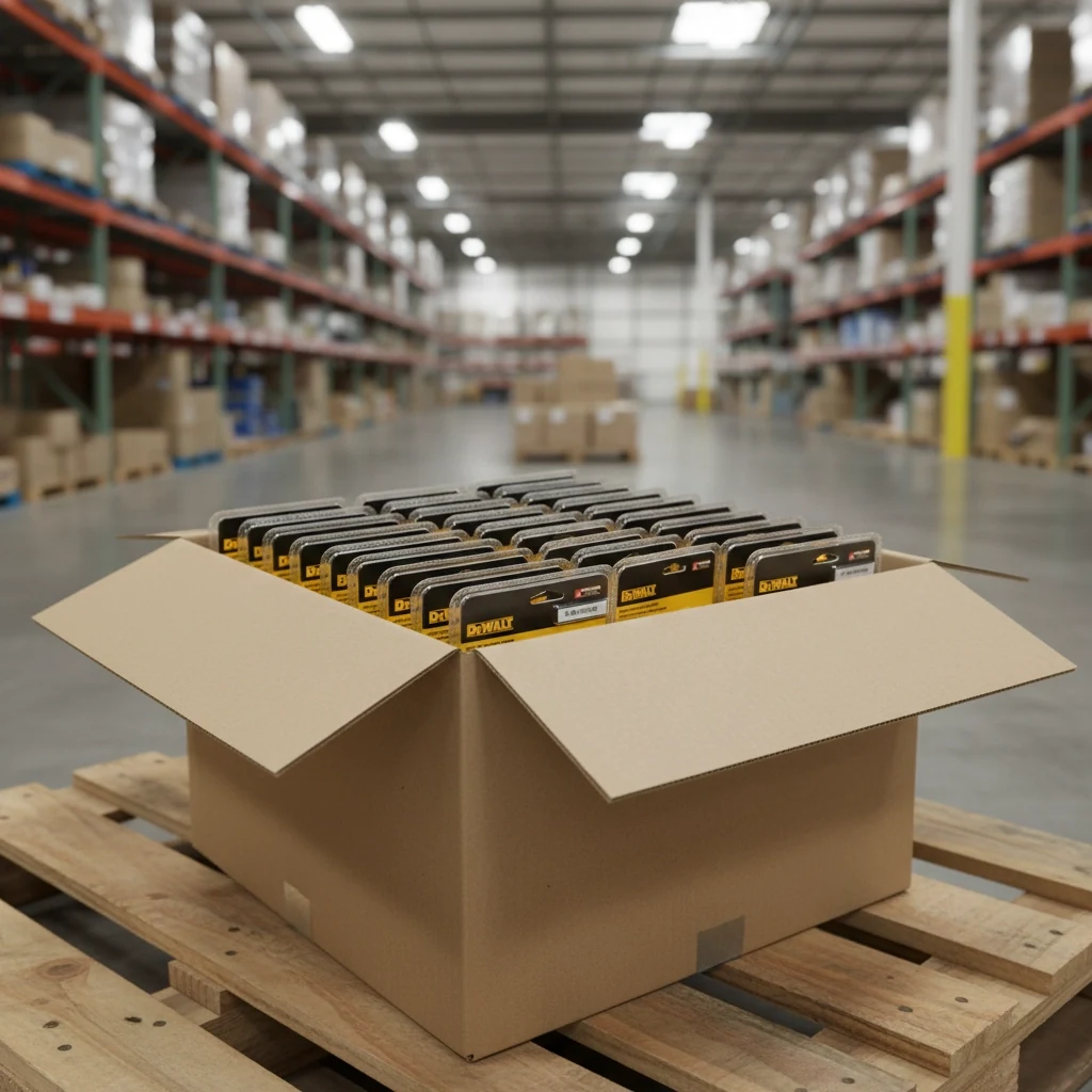 Packed DEWALT wearable speakers ready for distribution