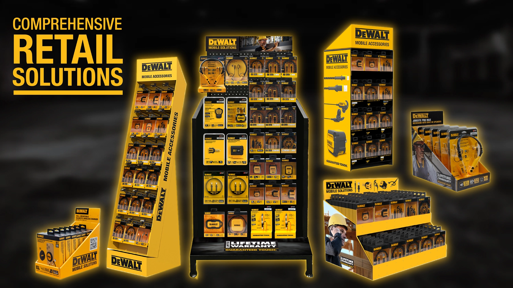 Comprehensive DEWALT retail display solutions