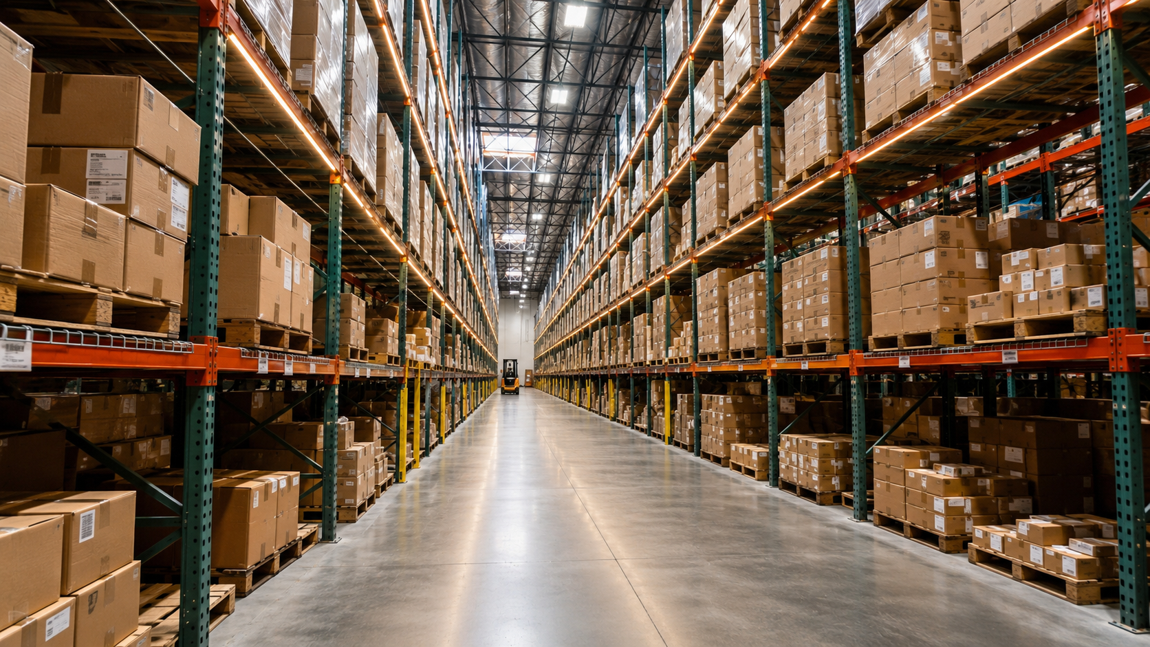 E-filliate distribution center warehouse aisle hero-partners image